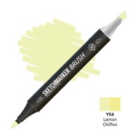 Маркер спиртовой двухсторонний SKETCHMARKER Brush, Y54 Лимонный шиифон