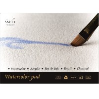 Альбом SM-LT Watercolor 260г/м2 (с хлопком) А2 10л белый склейка