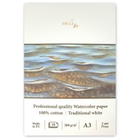 Альбом SM-LT Professional Watercolor 300г/м2 (хлопок) A3 10л белый склейка