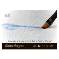 Альбом SM-LT Watercolor 260г/м2 (с хлопком) A3 20л белый склейка