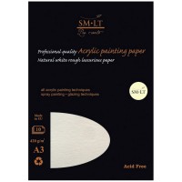 Альбом SM-LT Acrylic painting paper в папке 420г/м2 A3 10л белый склейка по 3м сторонам