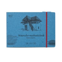 Скетчбук SM-LT Authentic Watercolor на резинке 280г/м2 24.5x17.6cм 12л белый сшивка