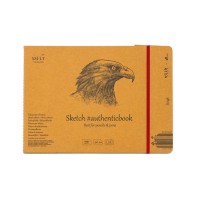 Скетчбук SM-LT Authentic Kraft на резинке 90г/м2 24.5x17.6cм 24л крафт сшивка