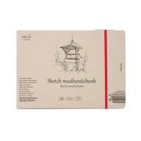 Скетчбук SM-LT Authentic Natural на резинке 100г/м2 24.5x17.6cм 32л белый сшивка