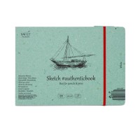 Скетчбук SM-LT Authentic White на резинке 90г/м2 24.5x17.6cм 32л белый сшивка