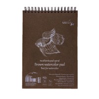 Альбом SM-LT Authentic Watercolor Brown 280г/м2 A4 35л. коричн., спираль