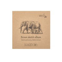 Альбом SM-LT Layflat Brown 135г/м2 14х14см 32л., тонированный крафт