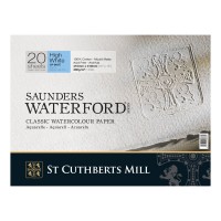 Альбом для акварели `Saunders Waterford CP High White` 41х31см 300г/м2, 20л. (блок)