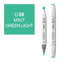 Маркер спиртовой двухсторонний TOUCH BRUSH ShinHan Art, зеленый мятный светлый
