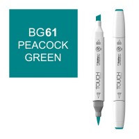 Маркер спиртовой двухсторонний TOUCH BRUSH ShinHan Art, зеленый павлин