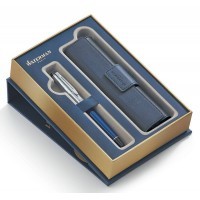Набор Waterman Expert 3 DeLuxe Obsession Blue CT ручка перьевая M + чехол для ручки