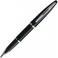 Ручка перьевая Waterman Carene Black ST, перо F золото 18K с родиевым покрытием