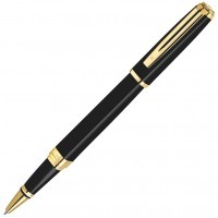 Ручка роллер Waterman Exception Slim Black GT, F черные чернила