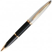 Ручка перьевая Waterman Carene De Luxe Black Silver GT, перо F золото 18K