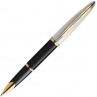 Ручка роллер Waterman Carene De Luxe Black Silver GT, F черные чернила