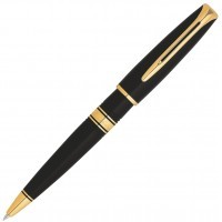 Ручка шариковая Waterman Charleston 13004 K Black GT, M синие чернила