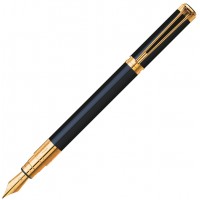 Ручка перьевая Waterman Perspective Black GT, перо F сталь с позолотой 23К