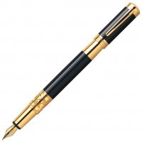 Ручка перьевая Waterman Elegance Black GT, перо F золото 18К с частичной родиевой отделкой