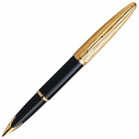 Ручка перьевая Waterman Carene Essential Black GT, перо F золото 18K