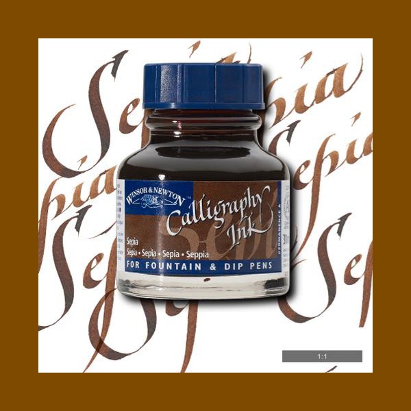 Тушь для каллиграфии Winsor&Newton, 30мл, 609 Сепия - купить в  интернет-магазине
