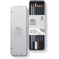 Набор карандашей Winsor&Newton, 6шт. (графит 4В, 8В; белый, сепия, уголь, черный)