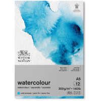 Склейка для акварели А5, 300г/м2, 25% хлопок, Фин,12л., Winsor&Newton Watercolour Cold Pressed