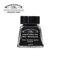Тушь для рисования водная Winsor&Newton, 14мл, 754 Черный индийский водный