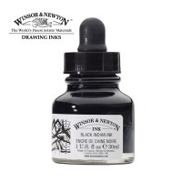 Тушь для рисования Winsor&Newton, 30мл с пипеткой, 030 Черный индийский