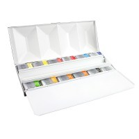 Набор акварели Winsor&Newton PROFESSIONAL Enamelled Box, 12 цветов (большие кюветы)