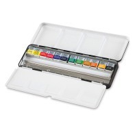 Набор акварели Winsor&Newton PROFESSIONAL Black Box, 12 цветов (мал. кюветы)