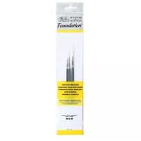 Набор кистей для акрила синтетика 3шт. (круглые №№1, 3, 5) Winsor&Newton FOUNDATION