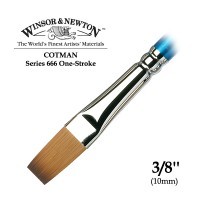 Кисть синтетика плоская удлиненная 3/8'' Winsor&Newton COTMAN 666 One-Stroke, длинная ручка