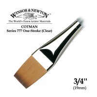 Кисть синтетика плоская удлиненная 3/4\'\' Winsor&Newton COTMAN 777 One-Stroke Clear, короткая ручка